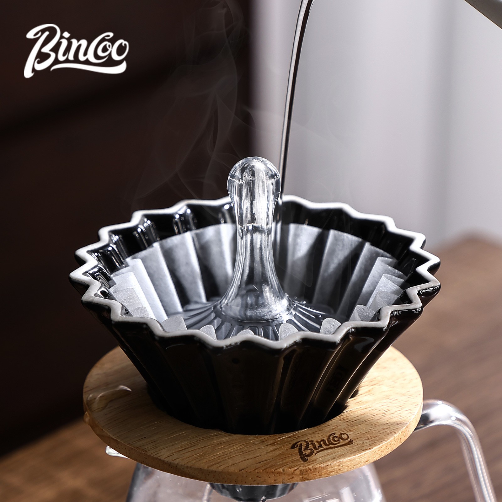 Bincoo Tritan Coffee Filter Press Tool Heat-Resistant BPA-Free Pour-Over Accessory
