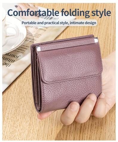 OBCREATOR Womens Genuine Leather Wallet Elegant Multi-Compartment Clutch with Magnetic Closure