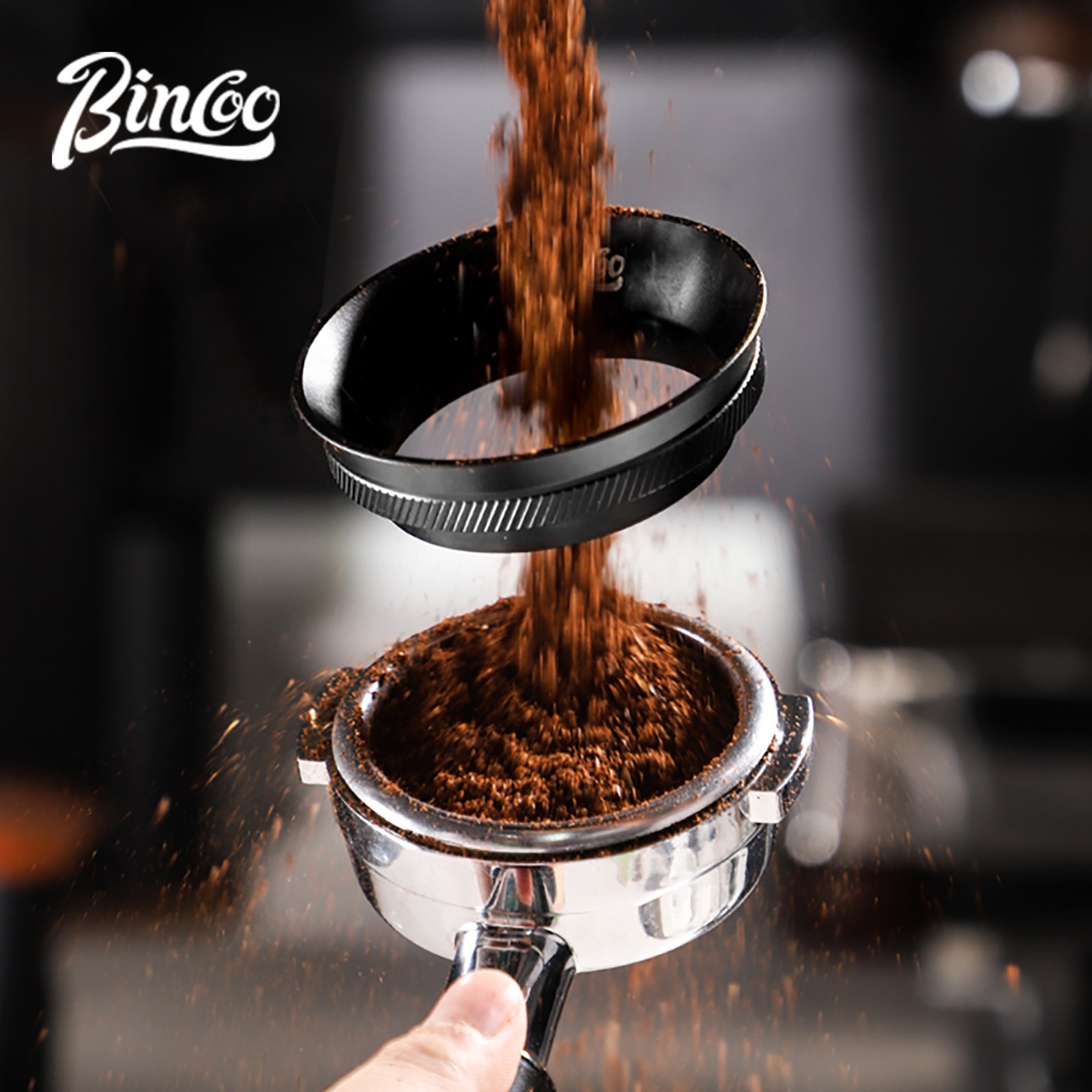 Bincoo Magnetic Anti-Static Dosing Ring Wide-Mouth Metal Funnel for 51mm/58mm Portafilters