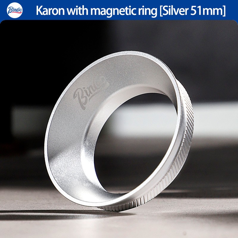 Bincoo Magnetic Anti-Static Dosing Ring Wide-Mouth Metal Funnel for 51mm/58mm Portafilters