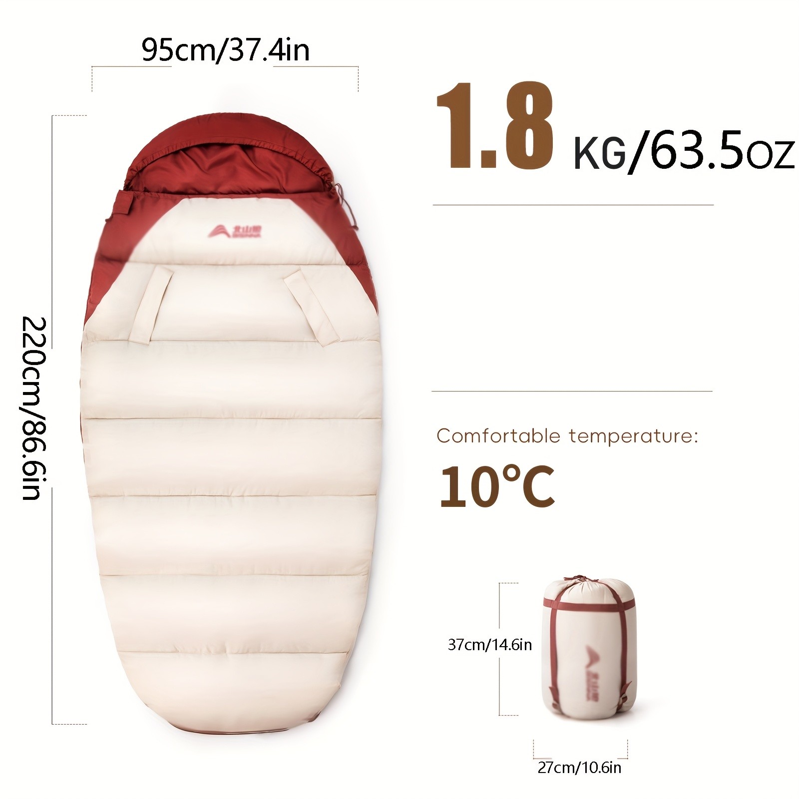 BISINNA AutumnWinter Camping Sleeping Bag Thickened Portable Outdoor Travel Bag