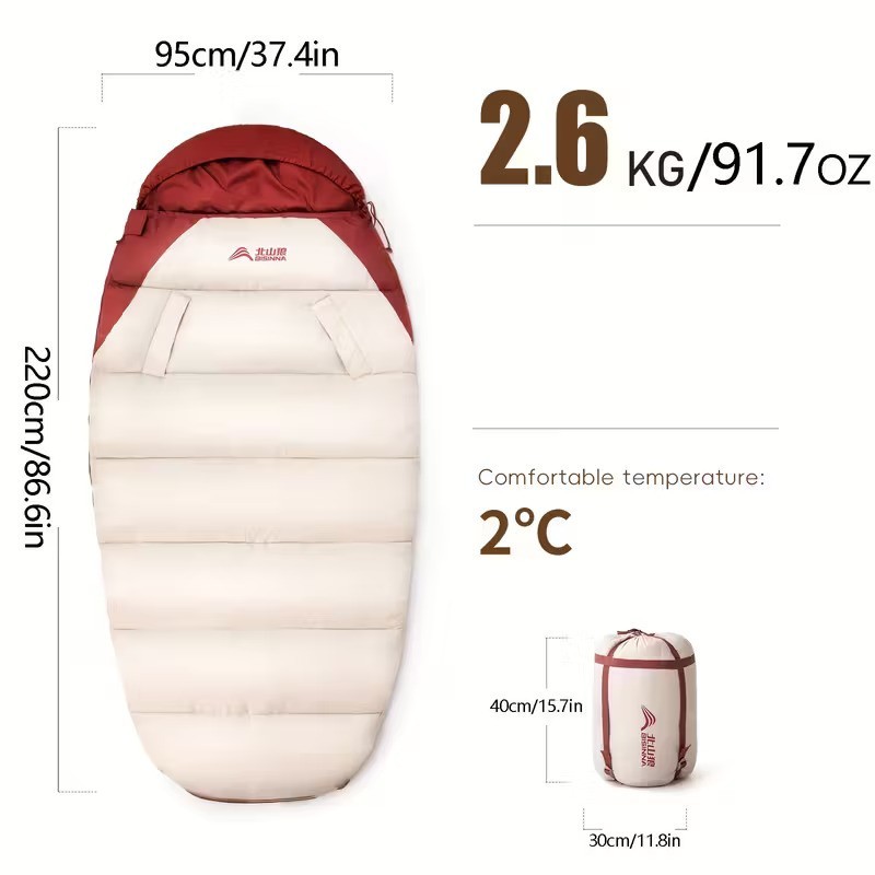 BISINNA AutumnWinter Camping Sleeping Bag  Thickened Portable Outdoor Travel Bag