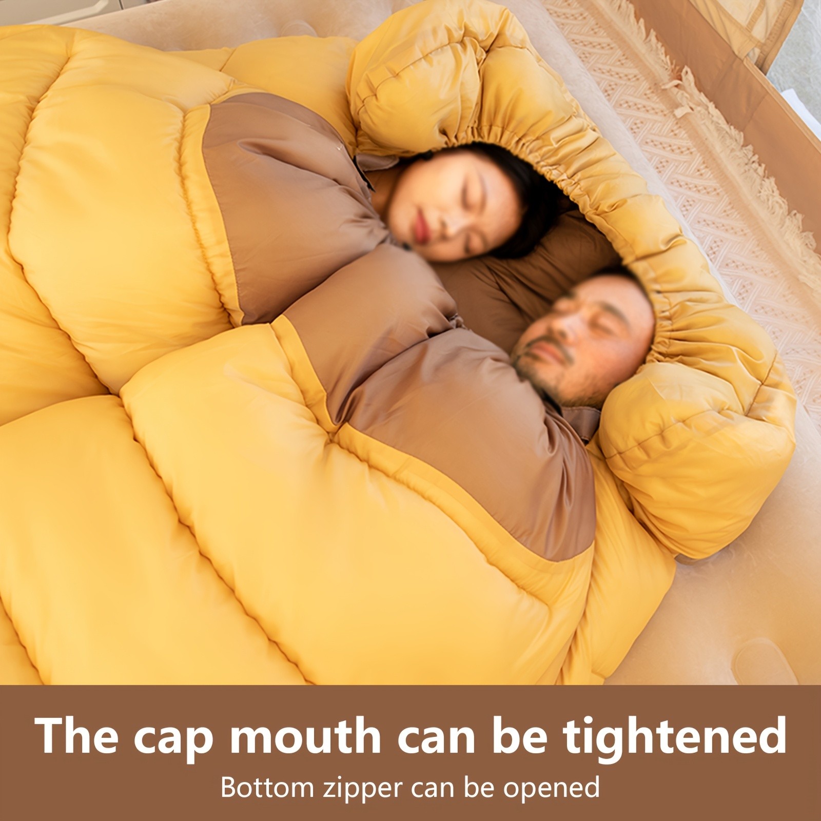 BISINNA Double Camping Sleeping Bag Warm Thickened Outdoor Bed for Couples