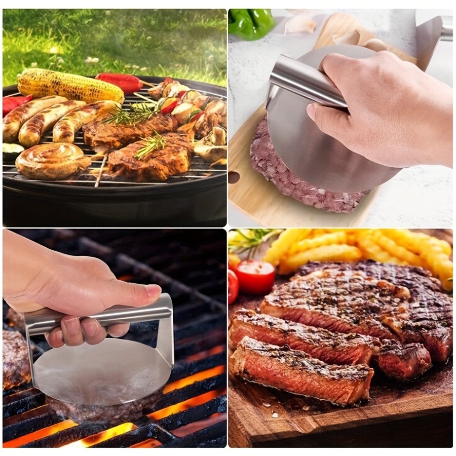 WIEZ Stainless Steel Burger Press Heavy-Duty 15.24cm Patty Maker for Perfectly Formed Burgers