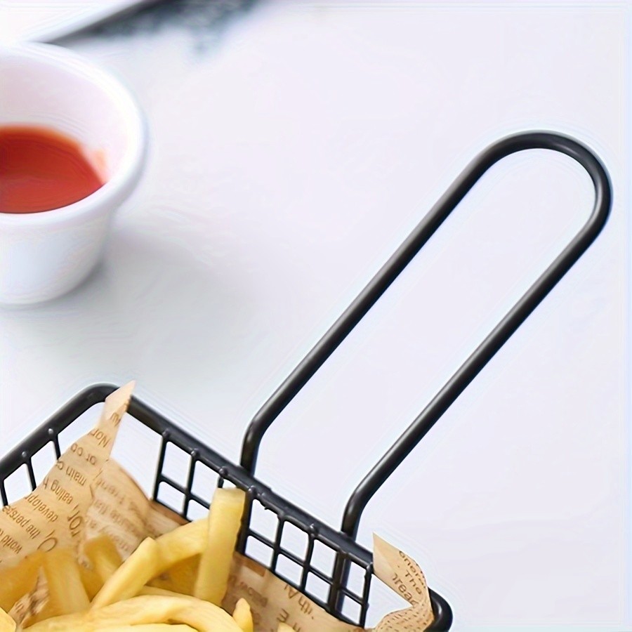 WIEZ Stainless Steel Snack & Fryer Basket Multi-Purpose Mesh Holder for Serving, Straining & Baking