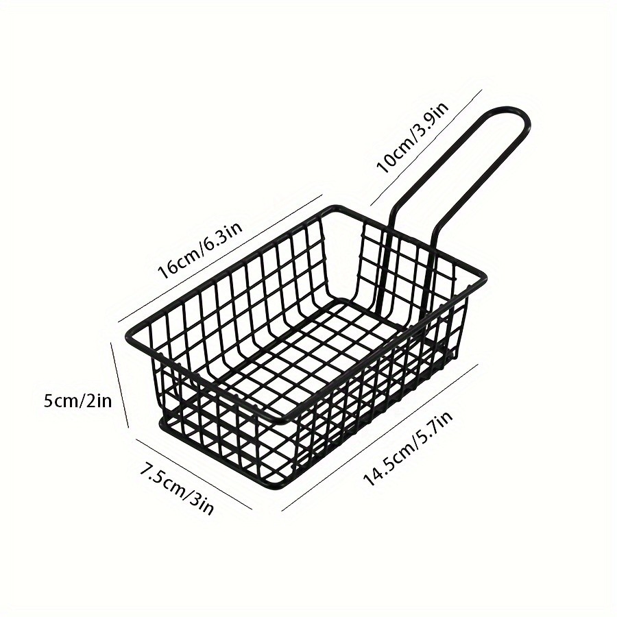 WIEZ Stainless Steel Snack & Fryer Basket  Multi-Purpose Mesh Holder for Serving, Straining & Baking