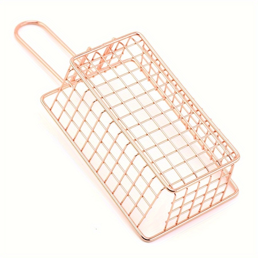 WIEZ Stainless Steel Snack & Fryer Basket Multi-Purpose Mesh Holder for Serving, Straining & Baking