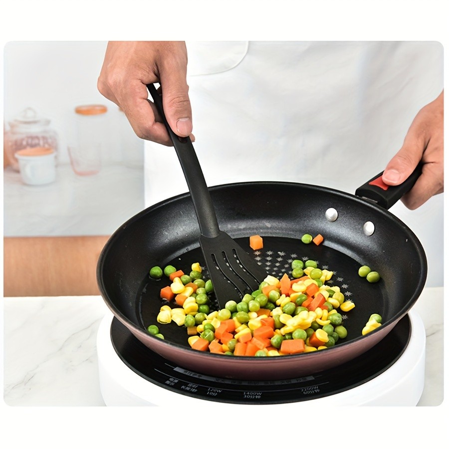 WIEZ 3-Piece Nylon Kitchen Utensil Set Non-Stick Friendly Spoons, Spatula & Fork for Home, Travel & Camping