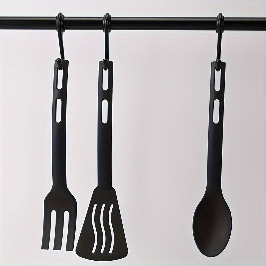 WIEZ 3-Piece Nylon Kitchen Utensil Set Non-Stick Friendly Spoons, Spatula & Fork for Home, Travel & Camping