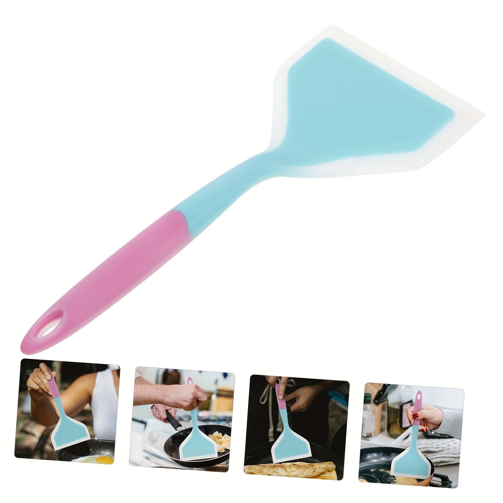 WIEZ Wide-Head Silicone Cooking Spatula Non-Stick Heat-Resistant Tool for Pancakes, Pizza, Steaks & Daily Cooking