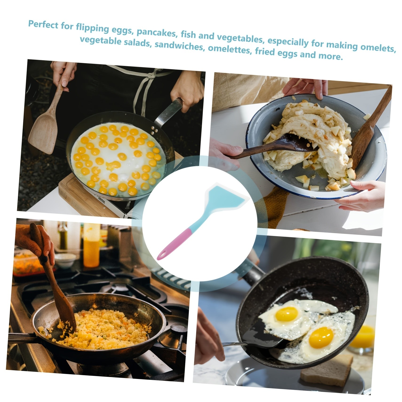 WIEZ Wide-Head Silicone Cooking Spatula Non-Stick Heat-Resistant Tool for Pancakes, Pizza, Steaks & Daily Cooking