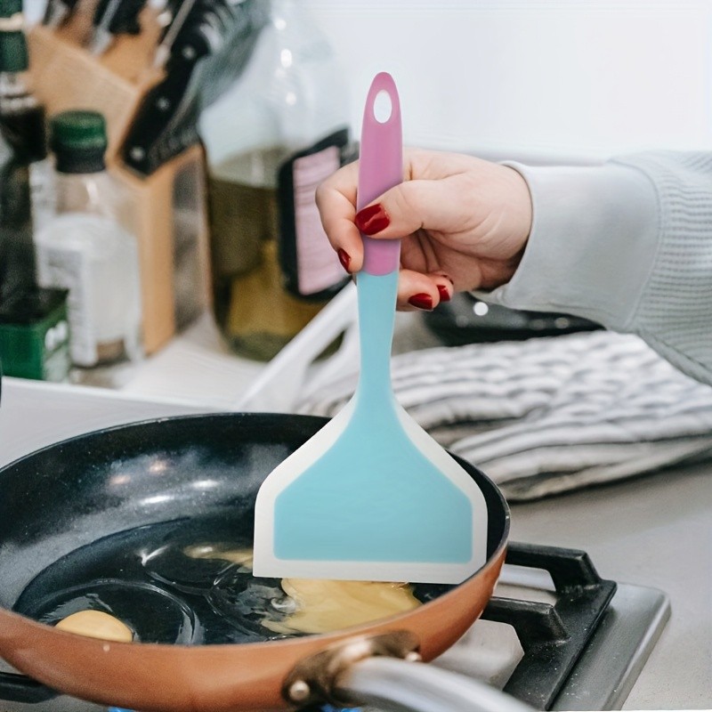 WIEZ Wide-Head Silicone Cooking Spatula Non-Stick Heat-Resistant Tool for Pancakes, Pizza, Steaks & Daily Cooking