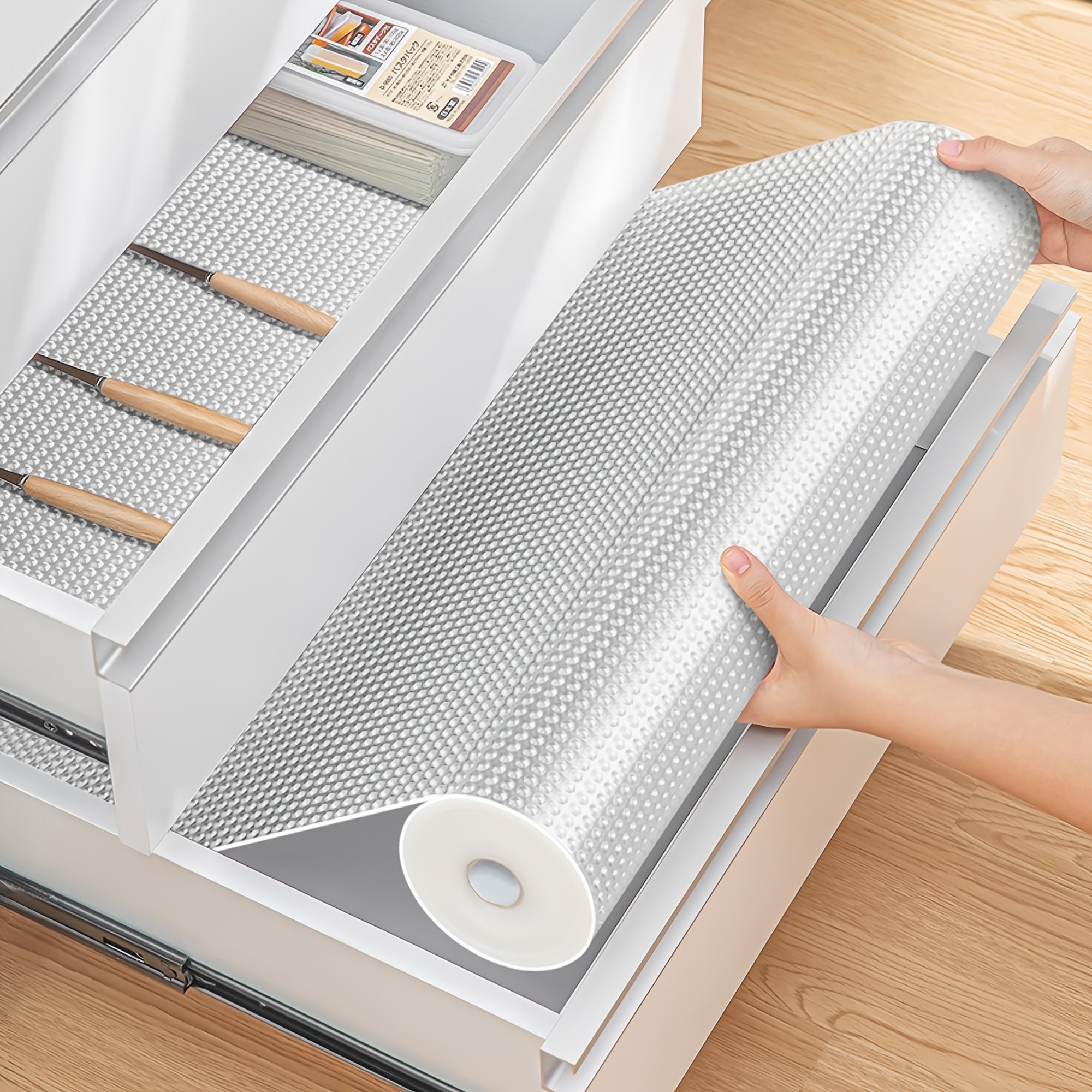 WIEZ Heavy-Duty EVA Non-Stick Drawer Liner Roll Cut-to-Fit Scratchproof Shelf & Cabinet Protector