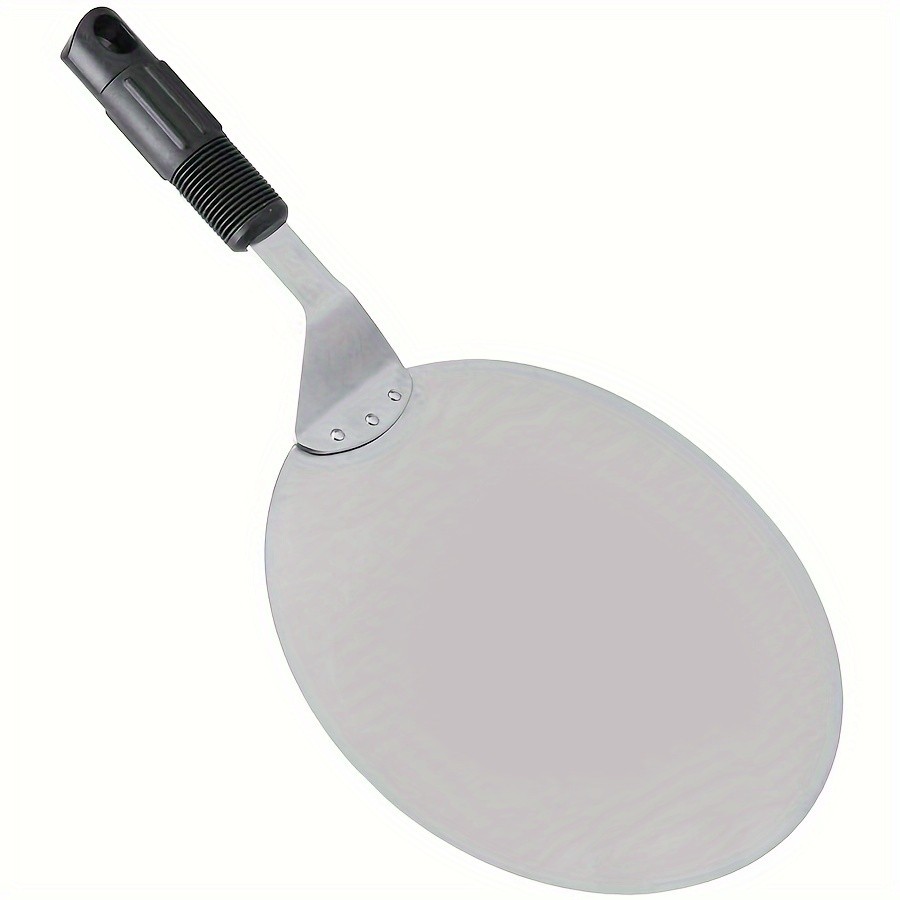 WIEZ Stainless Steel Pizza Peel 12-Inch Round Baking Paddle with Wooden Handle for Easy Pizza Transfer
