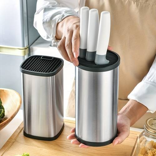 WIEZ Stainless Steel Knife Block Durable, Safe & Space-Saving Kitchen Storage