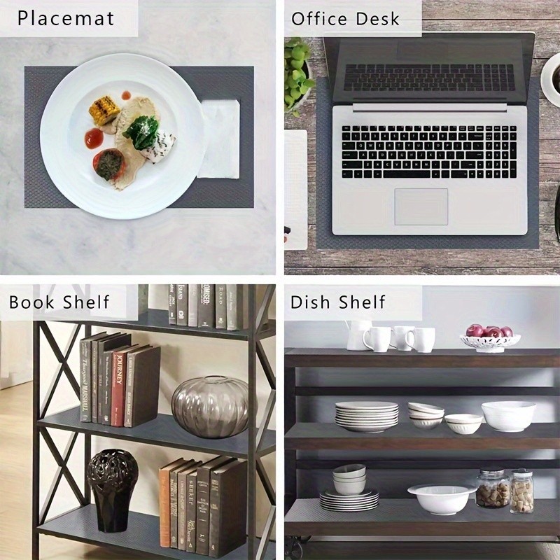 WIEZ Thickened EVA Non-Slip Liner Roll Washable Oil-Resistant Shelf & Drawer Mat for Kitchen Storage