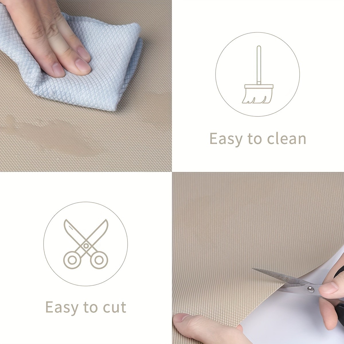 WIEZ EVA Cabinet & Shelf Mat Roll Washable Non-Adhesive Diamond-Pattern Liner for Drawers, Fridges & Desktops