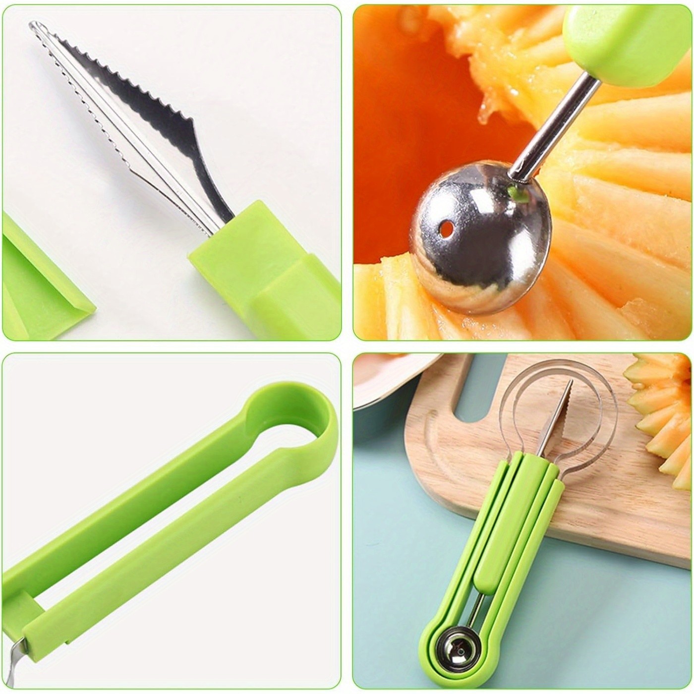 WIEZ 11-Piece Stainless Steel Fruit Carving & Watermelon Tool Set Multi-Function Scoops, Knives & DIY Fruit Prep Tools