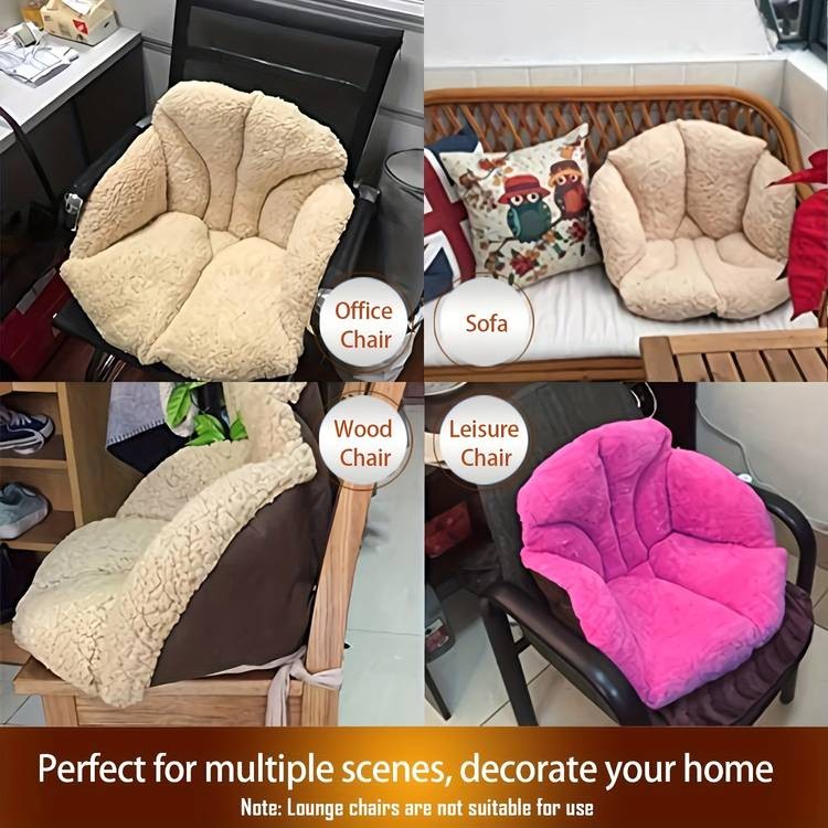 NLDD Winter Plush Chair Cushion  Warm, Soft & Ergonomic Seating Support