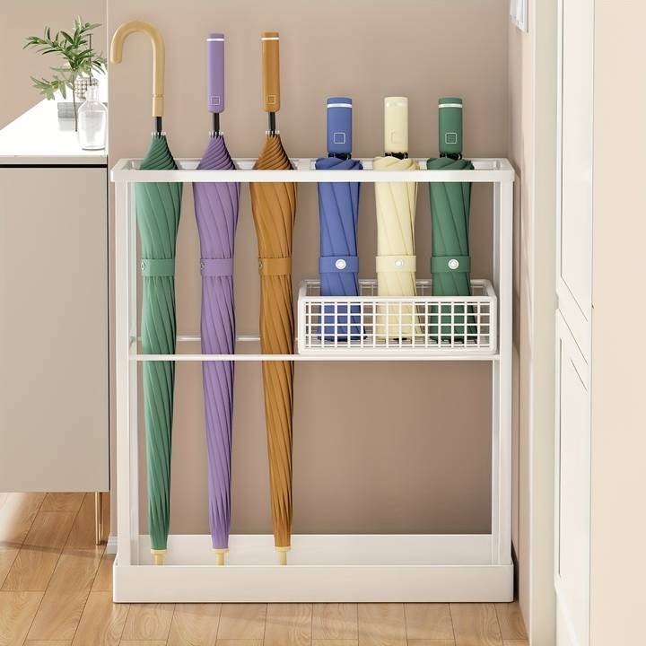 PMMJ Large-Capacity Iron Umbrella Stand  Modern Space-Saving Entryway Organizer