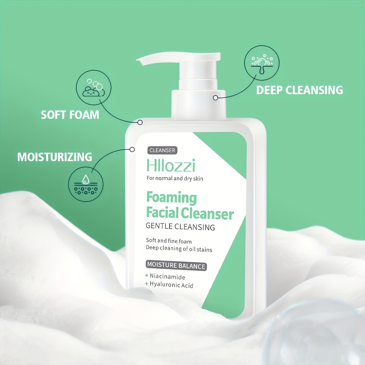 Hllozzi Green Facial Cleanser 200ml Lemon-Scented Hydrating Face Wash