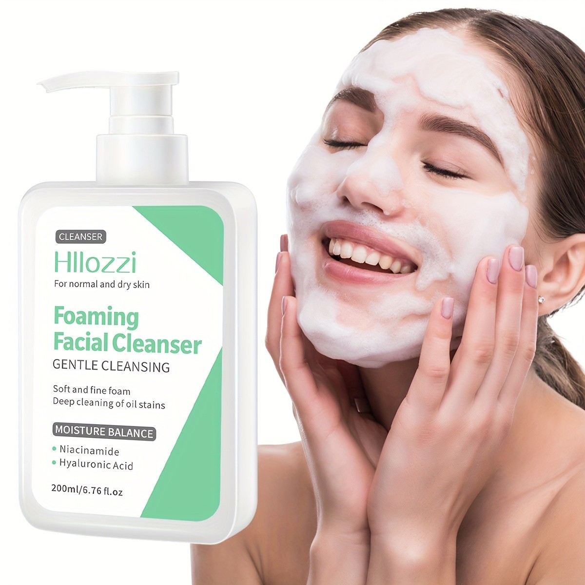 Hllozzi Green Facial Cleanser 200ml Lemon-Scented Hydrating Face Wash