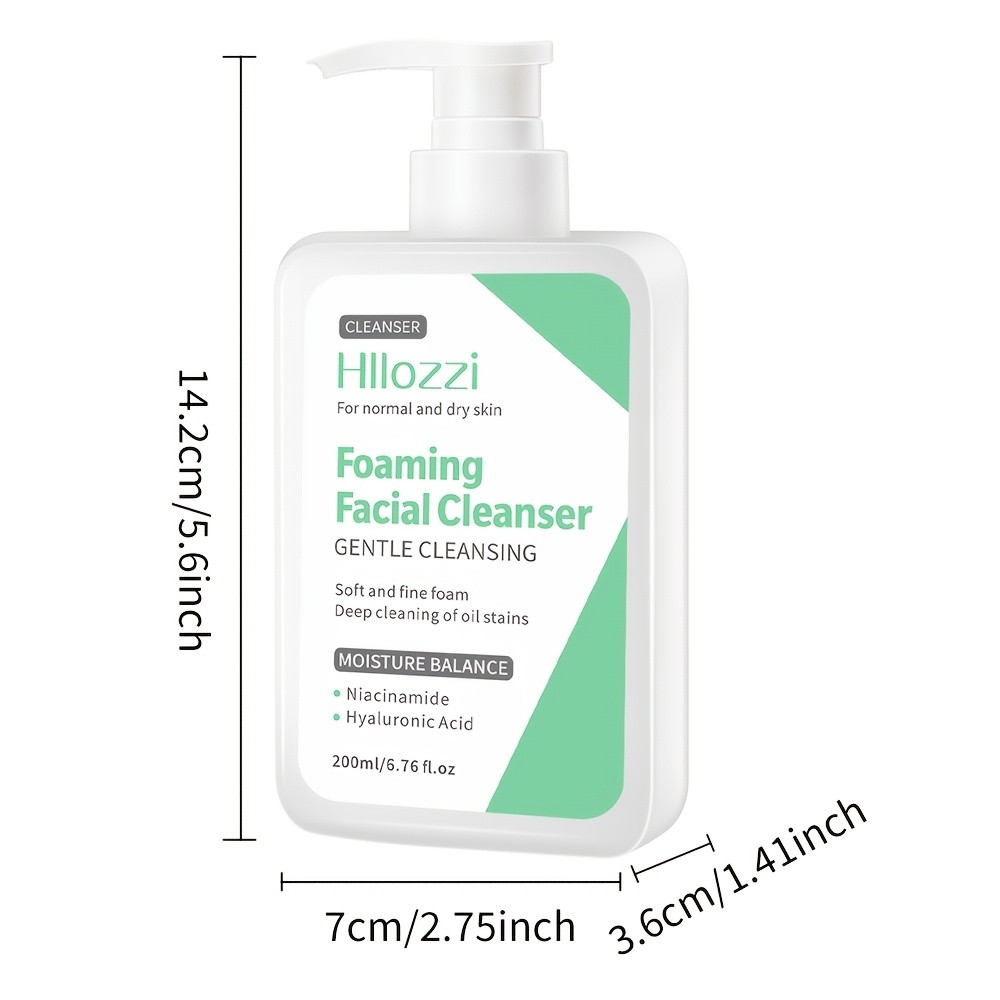Hllozzi Green Facial Cleanser 200ml Lemon-Scented Hydrating Face Wash