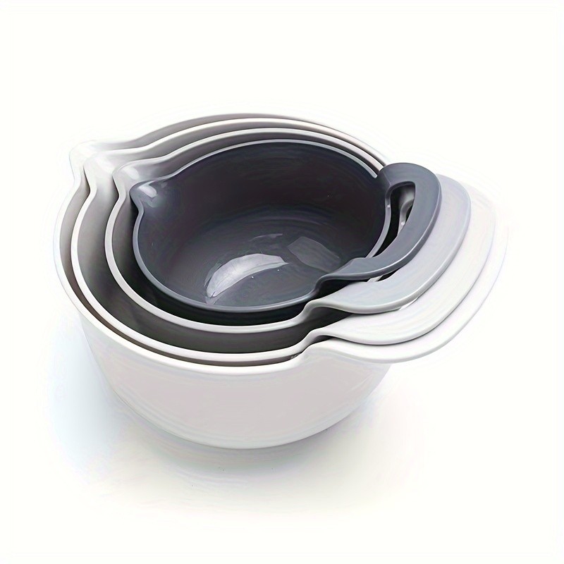 WIEZ 4-Piece Plastic Mixing Bowl Set Non-Slip Multipurpose Prep Bowls for Salads, BBQ, Fruits & Veggies