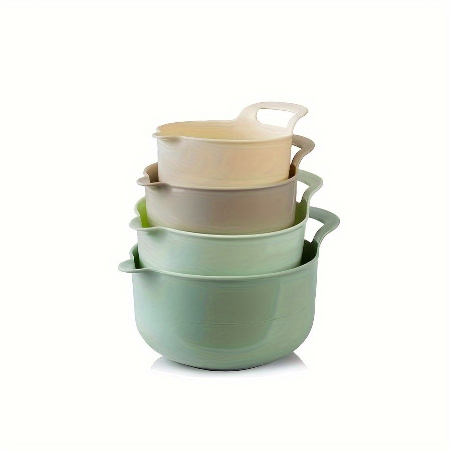 WIEZ 4-Piece Plastic Mixing Bowl Set  Non-Slip Multipurpose Prep Bowls for Salads, BBQ, Fruits & Veggies