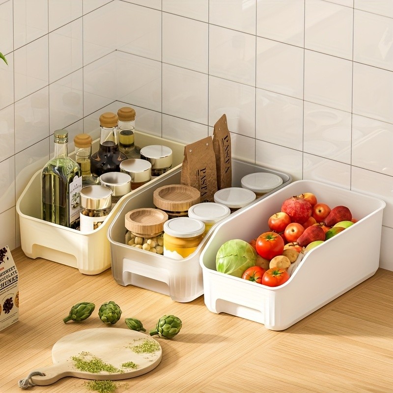 WIEZ 2-Piece Multi-Functional Plastic Storage Box Set Curved Organiser Baskets for Cleaning Products & Household Essentials