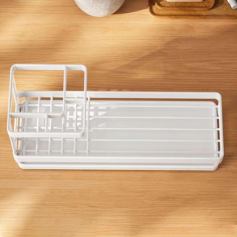 WIEZ Stainless Steel Toothbrush & Toothpaste Organizer No-Drill Space-Saving Rack for Countertops & Bathroom Walls