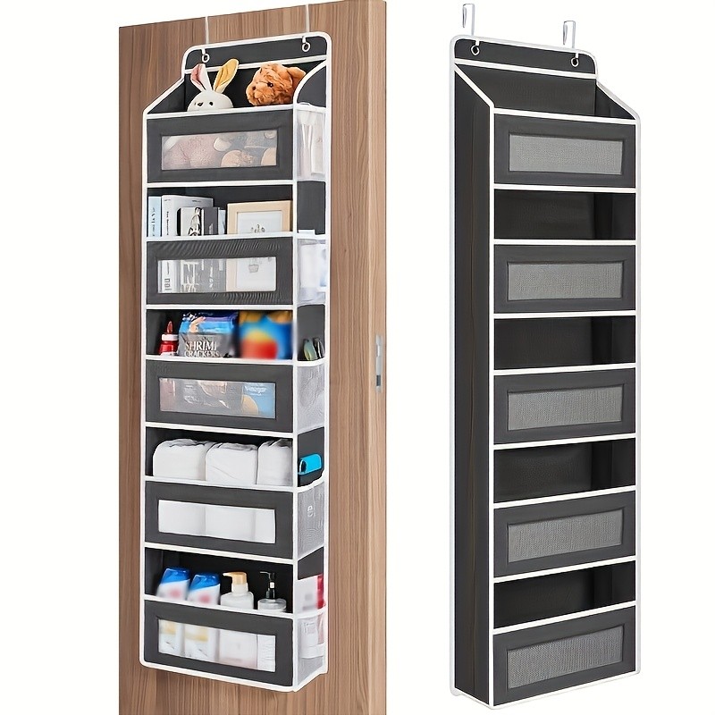 WIEZ 5-Layer Over-the-Door Storage Box Large-Capacity Anti-Dumping Organizer for Bedrooms, Bathrooms & Kids Rooms