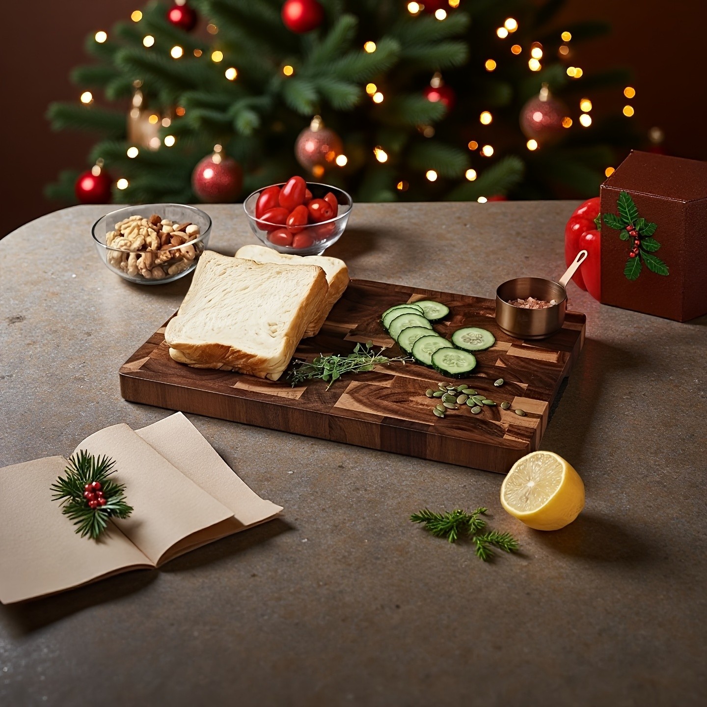 WIEZ Large Acacia Wood Cutting Board  Premium Double-Sided Butcher Board for Meat, Vegetables & Fruit Prep