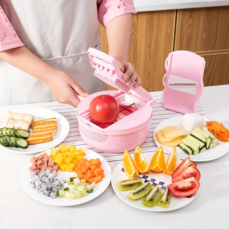 LDQ 12-in-1 Multi-Functional Vegetable Chopper Manual Slicer, Shredder & Grater for Carrots, Potatoes & Radish