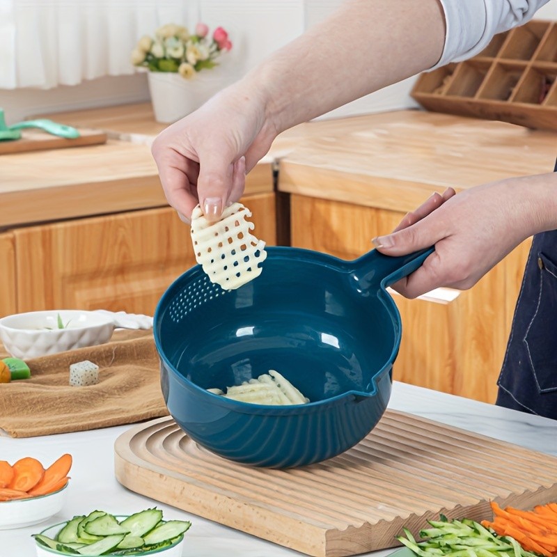 LDQ 11-Piece 12-in-1 Multi-Function Vegetable Chopper Manual Slicer, Shredder & Grater for Carrots, Potatoes & Radish