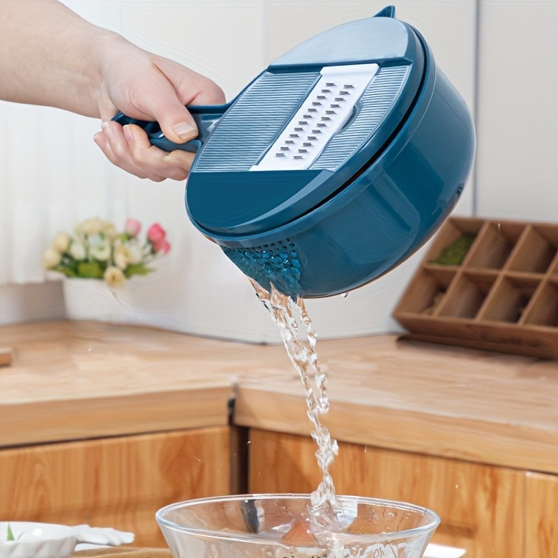 LDQ 11-Piece 12-in-1 Multi-Function Vegetable Chopper Manual Slicer, Shredder & Grater for Carrots, Potatoes & Radish