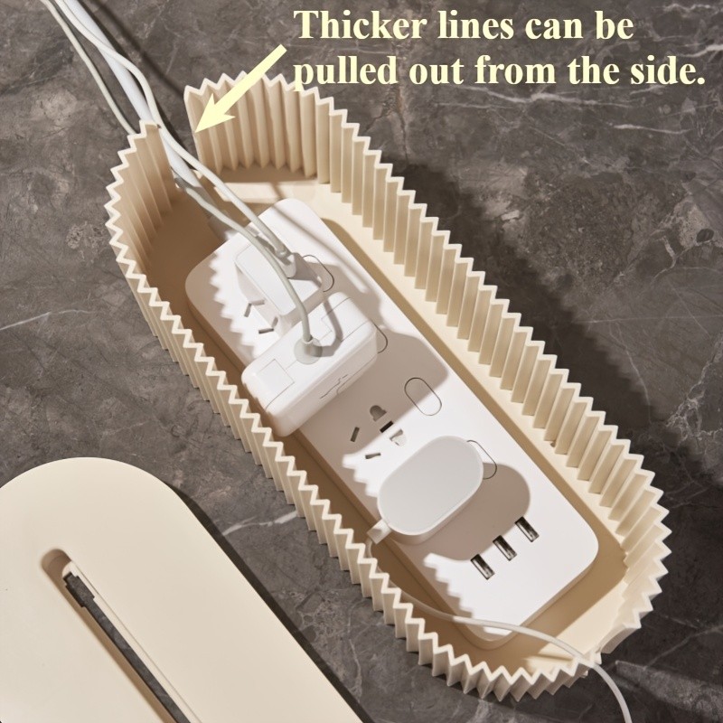 LDQ Cable Storage Box with Lid High-Capacity Cord Organizer for Space-Saving Home & Office Desktop Management