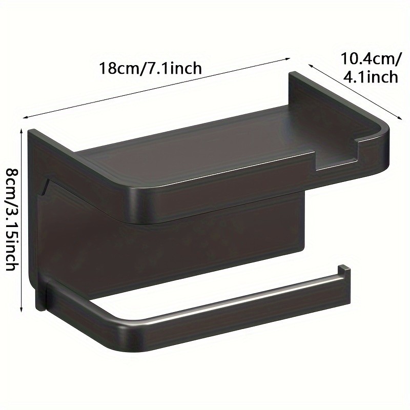 LDQ Luxury Self-Adhesive Wall-Mounted Tissue Holder  Modern Space-Saving Bathroom Rack with Built-In Storage Shelf
