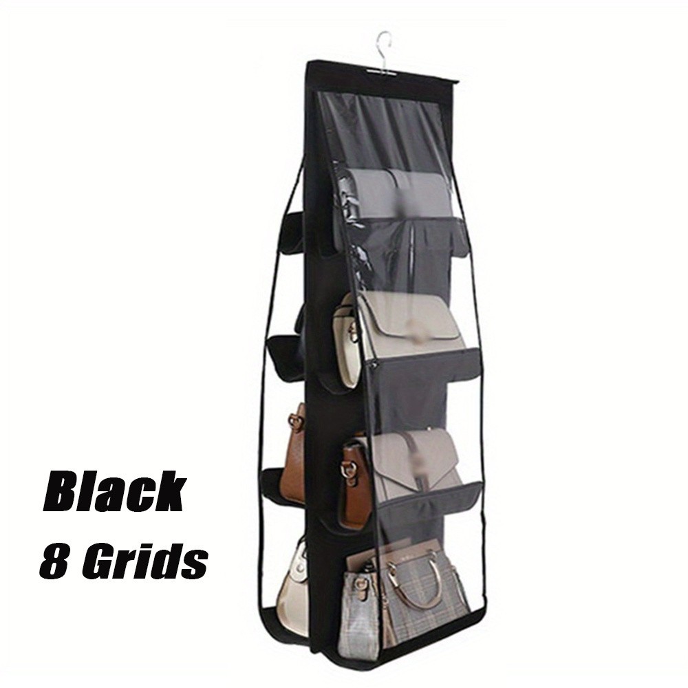 LDQ Multi-Layer Handbag Organizer with 8 Pockets Foldable Oxford Cloth Hanging Rack for Purses & Accessories