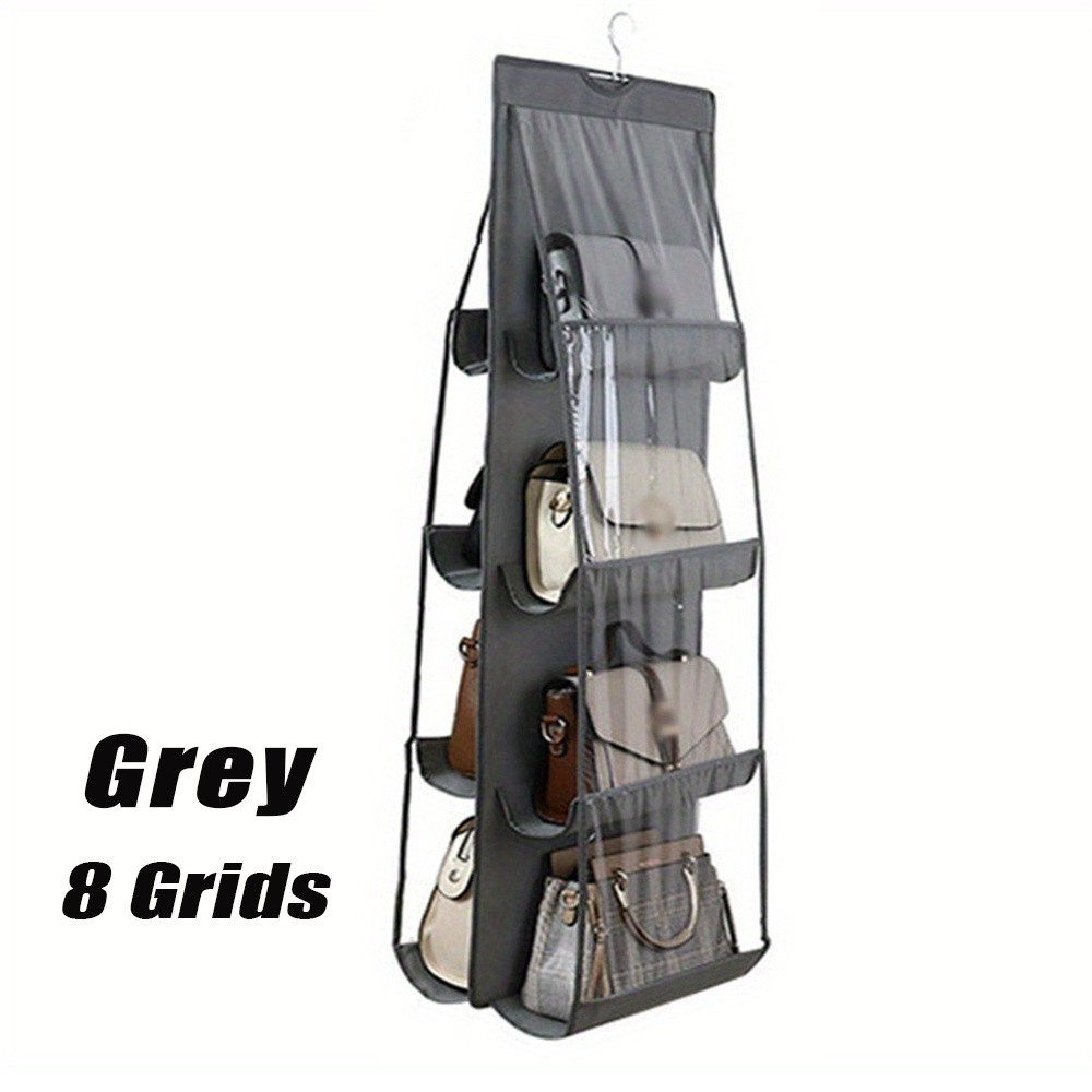 LDQ Multi-Layer Handbag Organizer with 8 Pockets Foldable Oxford Cloth Hanging Rack for Purses & Accessories