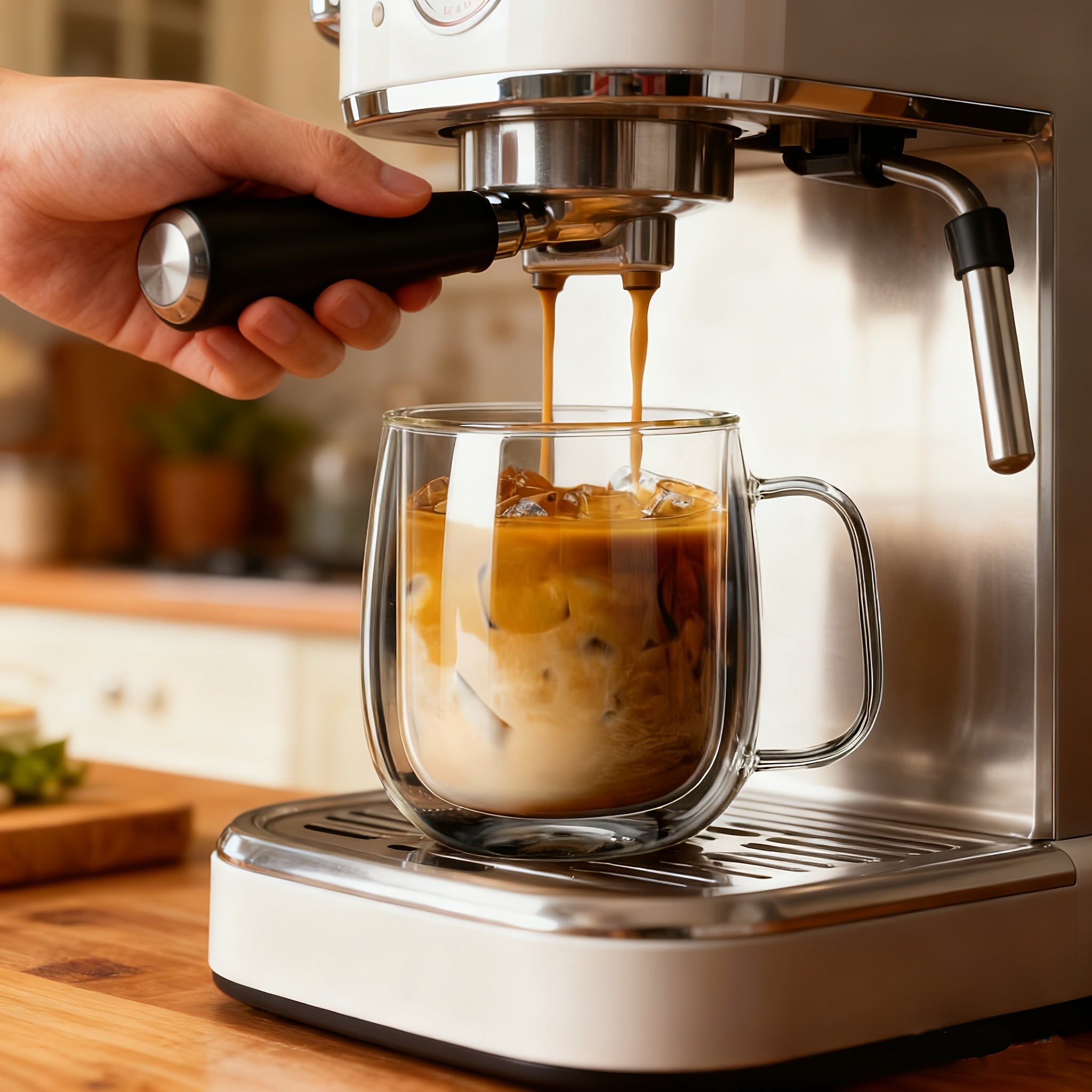 LDQ Double-Layer Borosilicate Glass Mug Set Heat-Insulated Transparent Cups with Handles for Coffee, Tea & Smoothies