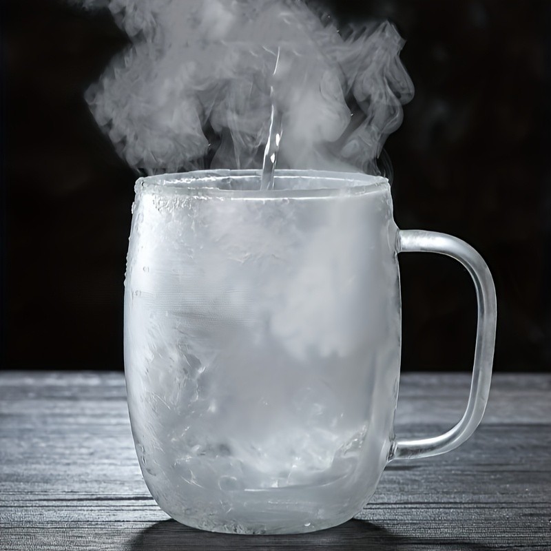 LDQ Double-Layer Borosilicate Glass Mug Set Heat-Insulated Transparent Cups with Handles for Coffee, Tea & Smoothies