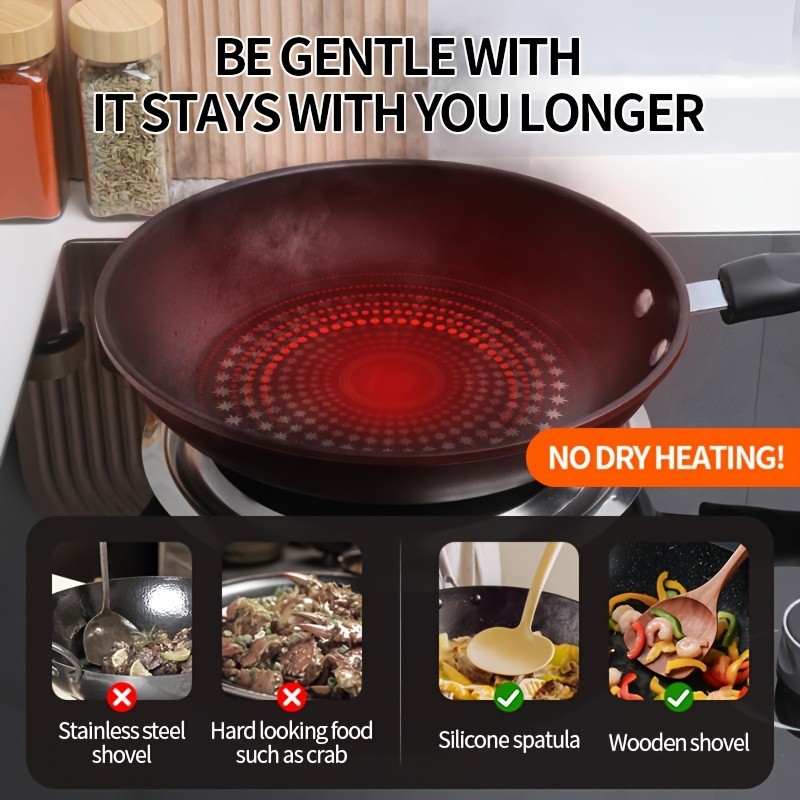 LDQ Cast Iron Nonstick Skillet Lightweight Smokeless Fry Pan for Steak, Pancakes & Everyday Breakfast Cooking