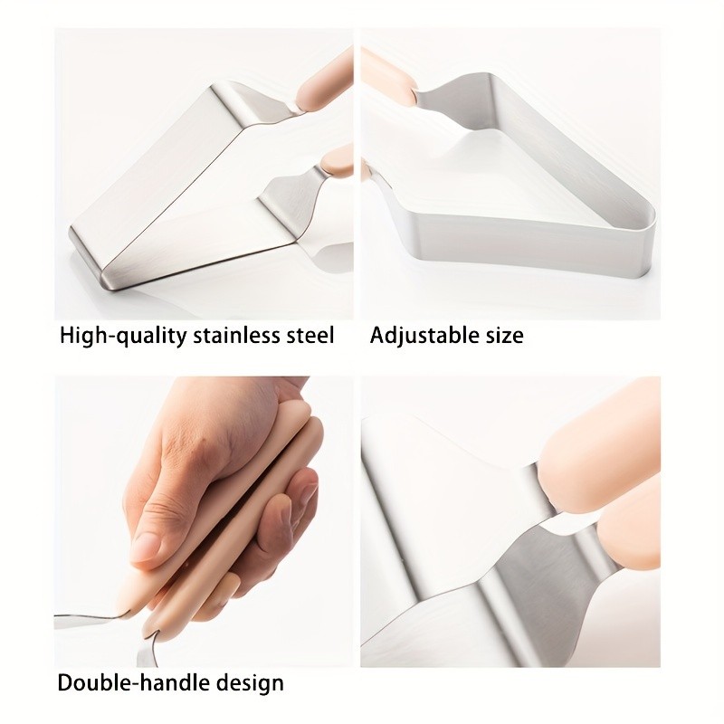 LDQ Stainless Steel Cake Slicer & Server Triangular Transfer Tool with Ergonomic Handle for Parties, Weddings & Daily Baking
