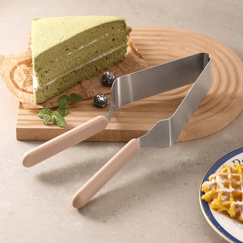 LDQ Stainless Steel Cake Slicer & Server Triangular Transfer Tool with Ergonomic Handle for Parties, Weddings & Daily Baking