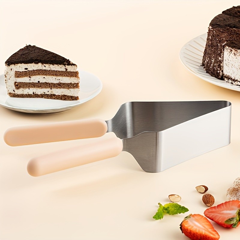 LDQ Stainless Steel Cake Slicer & Server Triangular Transfer Tool with Ergonomic Handle for Parties, Weddings & Daily Baking