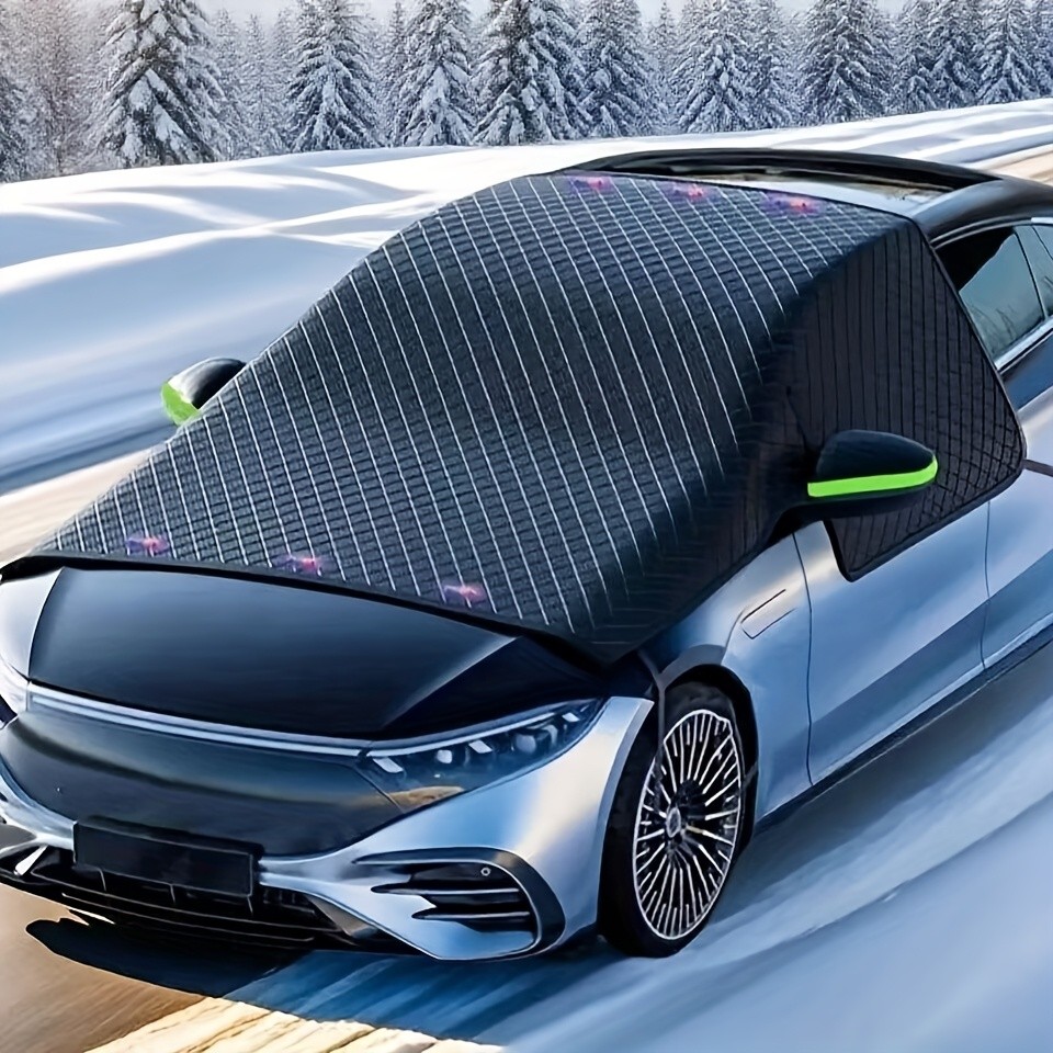 LDQ Magnetic Anti-Frost & Snow Cover Reflective, Scratch-Resistant Winter Windshield Protector for SUVs, MPVs & Mid-Sized Cars