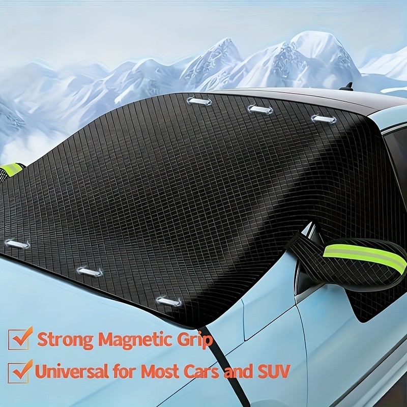 LDQ Magnetic Anti-Frost & Snow Cover Reflective, Scratch-Resistant Winter Windshield Protector for SUVs, MPVs & Mid-Sized Cars