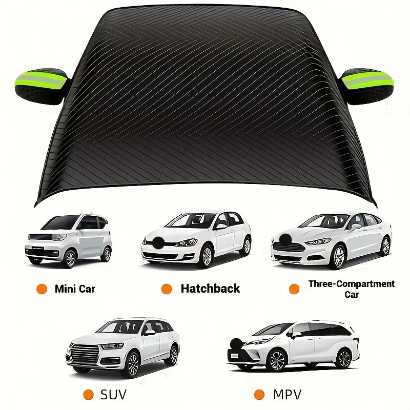 LDQ Magnetic Anti-Frost & Snow Cover Reflective, Scratch-Resistant Winter Windshield Protector for SUVs, MPVs & Mid-Sized Cars