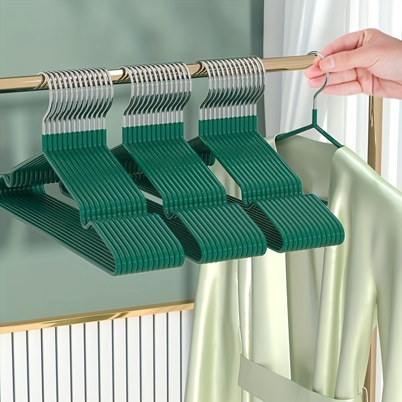 LDQ Heavy-Duty Non-Slip Metal Clothes Hangers 10-Piece Traceless Space-Saving Set for Closets, Bedrooms & Home Storage